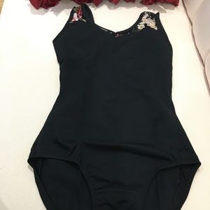 Women gymnastic body suite Black size small